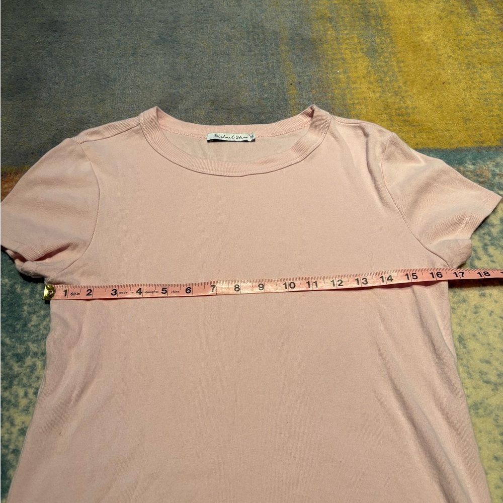 Michael Stars Fallon Shine Tee, Pink Fitted Short Sleeve Tee - Picture 8 of 8